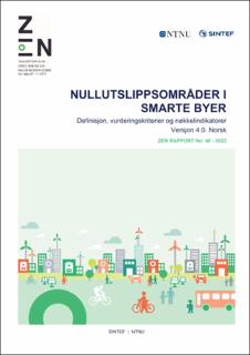 Nullutslippsområde i smarte byer. Definisjon, nøkkelindikatorer og vurderingskriterier: Versjon 4.0